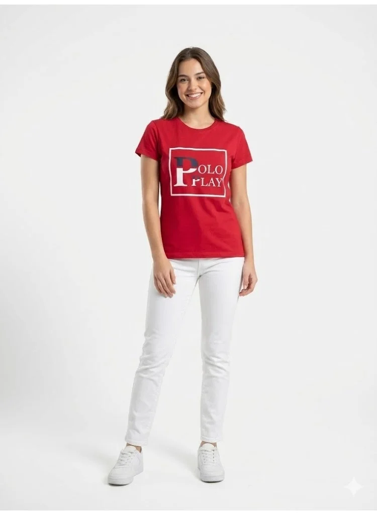 Polo Play Girls Graphic T-shirt -RED